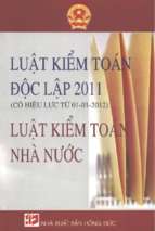 Luật kiểm toán độc lập 2011 luật kiểm toán nhà nước (nxb hồng đức 2011)   quốc huy, 98 trang