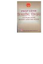 Pháp lệnh tín ngưỡng, tôn giáo và nghị định hướng dẫn thi hành (nxb chính trị 2005)   nhiều tác giả, 79 trang