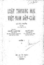 Luật thương mại việt nam dẫn giải quyển i (nxb kim lai 1972)   lê tài triển, 689 trang