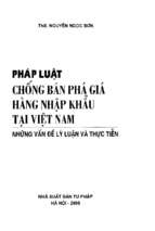 Pháp luật chống bán phá giá hàng hoá nhập khẩu tại việt nam (nxb tư pháp 2005)   nguyễn ngọc sơn, 214 trang