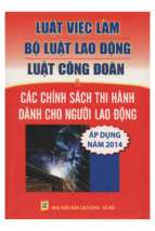 Luật việc làm, bộ luật lao động, luật công đoàn và các chính sách thi hành dành cho người lao động (nxb lao động xã hội 2014)   quí lâm, 432 trang