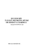 Quy định mới về giá đất, bồi thường hỗ trợ thu hồi đất và tái định cư (nxb dân trí 2010)   hải linh, 196 trang