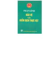Pháp lệnh bảo vệ và kiểm dịch thực vật (nxb chính trị 2001)   nhiều tác giả, 32 trang
