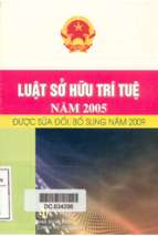 Luật sở hữu trí tuệ năm 2005 được sửa đổi bổ sung năm 2009 (nxb chính trị 2009)   nhiều tác giả, 229 trang