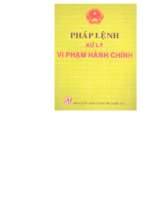 Pháp lệnh xử lý vi phạm hành chính (nxb chính trị 2005)   nhiều tác giả, 116 trang