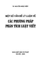 Một số vấn đề lý luận về các phương pháp phân tích luật viết (nxb tư pháp 2006)   nguyễn ngọc điện, 170 trang