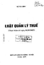 Luật quản lý thuế (nxb lao động xã hội 2007)   bộ tài chính, 104 trang