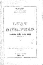 Luật hiến pháp khuôn mẫu dân chủ quyển 1 (nxb sài gòn 1975)   lê đình chân, 322 trang