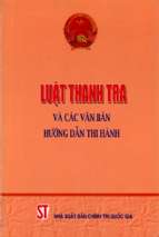 Luật thanh tra và các văn bản hướng dẫn thi hành (nxb chính trị 2006)   nhiều tác giả, 307 trang