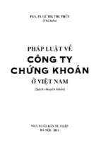 Pháp luật về công ty chứng khoán ở việt nam (nxb tư pháp 2011)   lê thị thu thủy, 263 trang