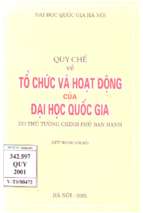 Quy chế về tổ chức và hoạt động của đại học quốc gia (nxb đại học quốc gia 2001)   nhiều tác giả, 40 trang