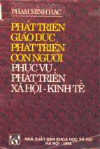 Phát triển giáo dục, phát triển con người phục vụ phát triển xã hội kinh tế (nxb khoa học xã hội 1996)   phạm minh hạc, 336 trang