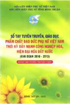 Sổ tay tuyên truyền, giáo dục phẩm chất phụ nữ việt nam (nxb bình thuận 2013)   nhiều tác giả, 50 trang