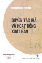 Quyền tác giả và hoạt động xuất bản (nxb hội nhà văn 2007)   emmanuel pierrat, 292 trang 