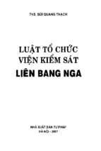 Luật tổ chức viện kiểm sát liên bang nga (nxb tư pháp 2007)   bùi quang thạch, 110 trang