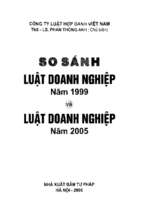 So sánh luật doanh nghiệp năm 1999 và luật doanh nghiệp năm 2005 (nxb tư pháp 2006)   phan thông anh, 464 trang