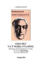 Giáo dục và ý nghĩa cuộc sống   j. krishnamurti, 135 trang