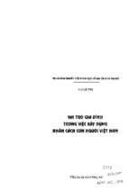 Vai trò gia đình trong việc xây dựng nhân cách con người việt nam (nxb phụ nữ 2005)   lê thi, 292 trang