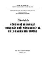 Giáo trình công nghệ vi sinh vật trong sản xuất nông nghiệp và xử lý ô nhiểm môi trường   nguyễn xuân thành, 110 trang