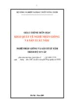 Giáo trình môn học khái quát về nghề nhân giống và sản xuất nấm   bộ nông nghiệp, 54 trang