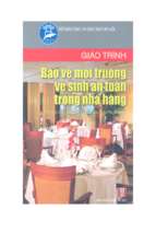 Giáo trình bảo vệ môi trường vệ sinh an toàn trong nhà hàng (nxb hà nội 2007)   nguyễn thanh bình, 132 trang