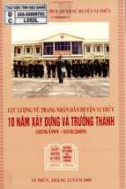 Lực lượng vũ trang nhân dân huyện vị thủy 10 năm xây dựng và trưởng thành 1999 2009 (nxb hậu giang 2009)   nhiều tác giả, 64 trang