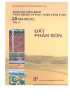 Khcn nông nghiệp và ptnt 20 năm đổi mới tập 3 đất phân bón (nxb chính trị 2005)   pgs. ts. bùi bá bổng, 409 trang