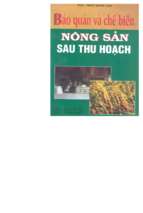 Bảo quản và chế biến nông sản sau thu hoạch (nxb nông nghiệp 2004)   pgs. trần minh tâm, 405 trang