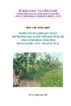 đtkh.nghiên cứu xây dựng quy hoạch môi trường phục vụ phát triển ktxh vùng đồng bằng sông hồng giai đoạn 2001 2010