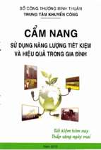 Cẩm nang sử dụng năng lượng tiết kiệm và hiệu quả trong gia đình (nxb bình thuận 2012)   nhiều tác giả, 24 trang