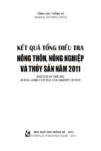 Kết quả tổng điều tra nông thôn, nông nghiệp và thủy sản năm 2011 (nxb thống kê 2012)   cục thống kê, 388 trang