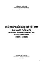 Xuất nhập khẩu hàng hoá việt nam 20 năm đổi mới 1986 2005 (nxb thống kê 2006)   cục thống kê, 380 trang