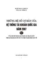 Những hệ số cơ bản của hệ thống tài khoản quốc gia năm 2007 tập 1 (nxb thống kê 2010)   cục thống kê, 402 trang