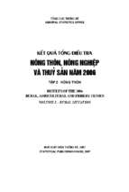 Kết quả tổng điều tra nông thôn, nông nghiệp và thủy sản năm 2006 tập 2 (nxb thống kê 2007)   cục thống kê, 376 trang