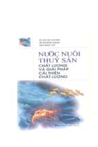 Nước nuôi thủy sản chất lượng và giải pháp cải thiện chất lượng (nxb khoa học kỹ thuật 2006)   lê văn cát, 414 trang