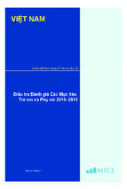 điều tra đánh giá các mục tiêu trẻ em và phụ nữ 2010 2011 (nxb thống kê 2011)   cục thống kê, 332 trang