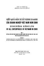 Kết quả sản xuất kinh doanh của doanh nghiệp việt nam năm 2009 tập 1 (nxb thống kê 2011)   cục thống kê, 826 trang