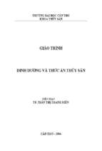 đhct.giáo trình dinh dưỡng và thức ăn thủy sản (nxb cần thơ 2004)   trần thị thanh hiền, 138 trang