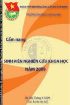 Cẩm nang sinh viên nghiên cứu khoa học năm 2009 (nxb hà nội 2009)   trần ngọc định, 57 trang