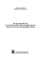 Kết quả tổng điều tra cơ sở kinh tế, hành chính, sự nghiệp 2012 (nxb thống kê 2013)   tổng cục thống kê, 244 trang