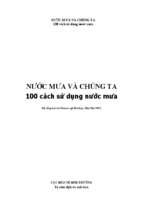 Nước mưa và chúng ta, 100 cách sử dụng nước mưa