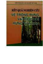 Kết quả nghiên cứu về trồng rừng và phục hồi rừng tự nhiên   viện lâm nghiệp, 116 trang