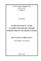 Khoá luận tốt nghiệp sự biến đổi kinh tế   xã hội ở xã điêu lương (huyện cẩm khê, tỉnh phú thọ) từ năm 1986 đến năm 2016