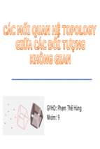 Các mối quan hệ topology giữa các đối tượng trong không gian