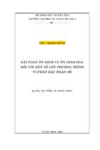 Bài toán ổn định và ổn định hóa đối với một số lớp phương trình vi phân bậc phân số