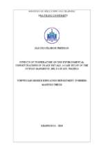 Effects of temperature on the environmental concentrations of trace metals