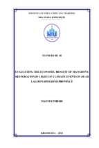 Evaluating the economic benefit of mangrove restoration in light of climate events in de gi lagoon, binh dinh province