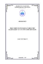 Phát triển nguồn nhân lực bệnh viện đa khoa khu vực gò công tỉnh tiền giang