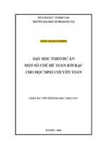 Dạy học theo dự án một số chủ đề toán rời rạc cho học sinh chuyên toán