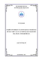 Nghiên cứu sinh kế của người dân sau thu hồi đất để thực hiện các dự án trên địa bàn thành phố nha trang, tỉnh khánh hòa